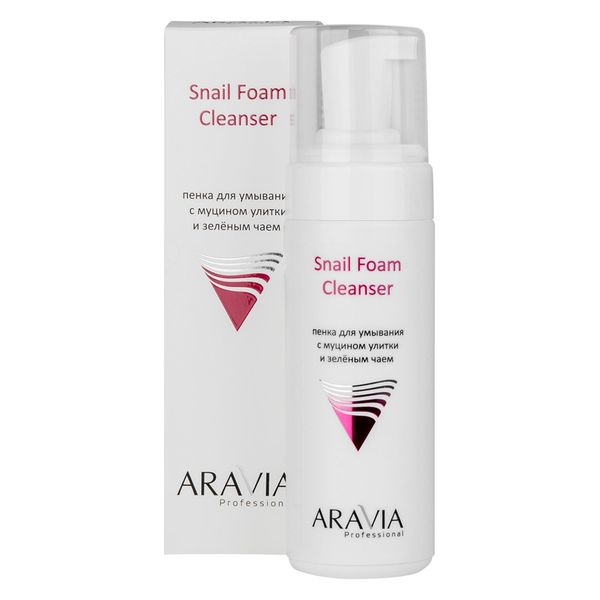 Пенка для умывания с муцином улитки и зелёным чаем Aravia Professional/ Аравия 160мл