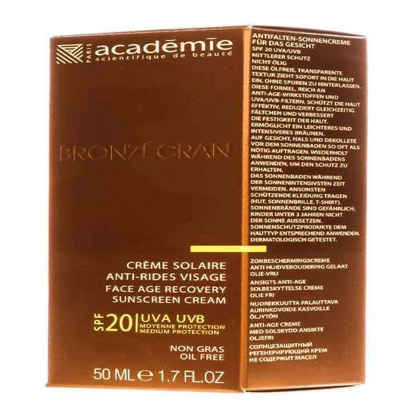 Крем солнцезащитный для лица регенерирующий SPF20 Face age recovery Academie/Академи 50мл фото №2