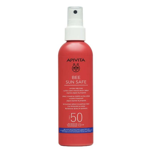 Спрей солнцезащитный для лица и тела тающий SPF50 Bee Sun Safe Apivita/Апивита 200мл Спрей солнцезащитный для лица и тела тающий SPF50 Bee Sun Safe Apivita/Апивита 200мл