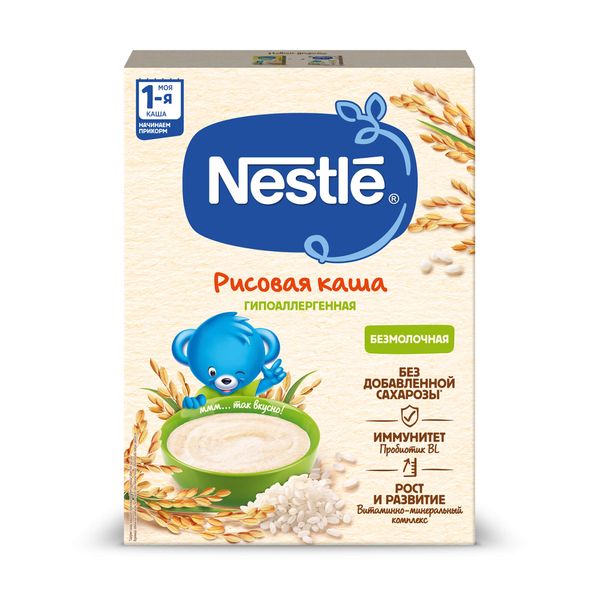 Каша сухая безмолочная гипоаллергенная Рисовая с бифидобактериями Nestle/Нестле 200г