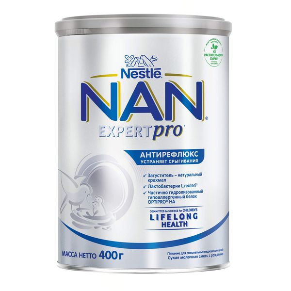 Смесь сухая молочная Nan/Нан Антирефлюкс 400г