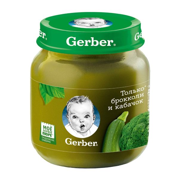 Пюре брокколи и кабачок Gerber/Гербер 130г