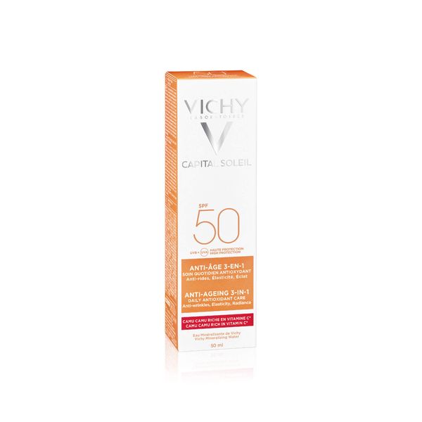 Уход для лица антивозрастной с антиоксидантами 3 в 1 SPF50 Capital Ideal Soleil Vichy/туба 50мл (MB055000) фото №3