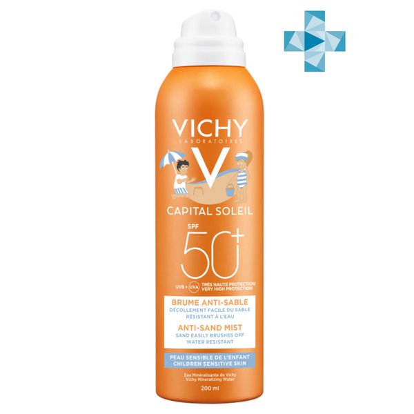 Спрей-вуаль солнцезащитный детский Анти-песок SPF50+ Capital Soleil Vichy/Виши 200мл