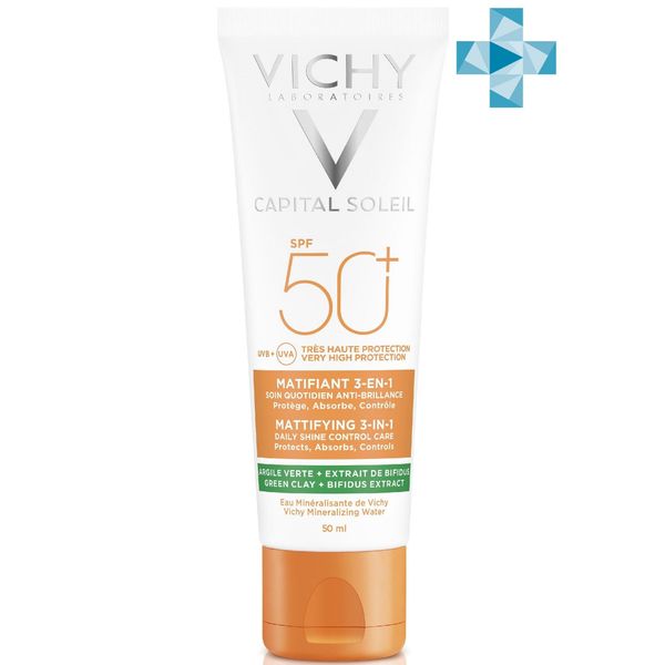 Уход для жирной проблемной кожи матирующий 3 в 1 SPF50+ Capital Soleil Vichy/фл. 50мл (МВ232701) фото №2