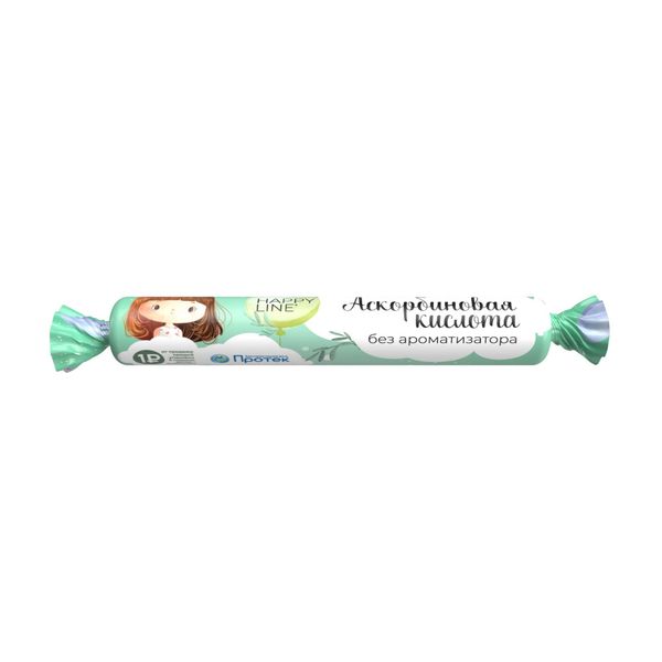 Аскорбинка детская без ароматизатора Happy line ABC Healthy Food таблетки 10шт