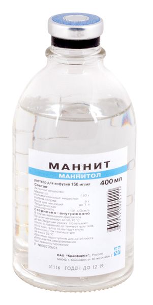 Маннит раствор для инфузий фл. 150мг/мл 400мл