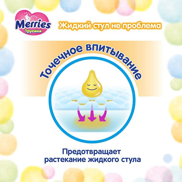 Подгузники-трусики для детей Merries/Меррис 6-10/6-11кг 58шт р.M фото №9