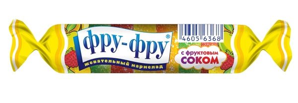 Мармелад жевательный ассорти со вкусами яблока, банана, апельсина, клубники Фру-Фру 35г Мармелад жевательный ассорти со вкусами яблока, банана, апельсина, клубники Фру-Фру 35г
