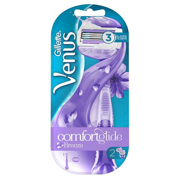 Женская бритва Gillette Venus Breeze + 2 сменные кассеты cо встроенными полосками с гелем фото №4