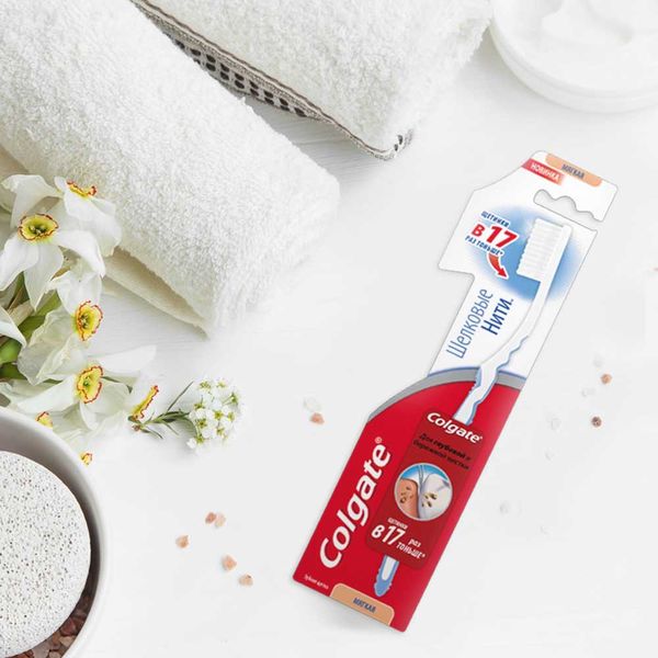 Щетка зубная мягкая шелковые нити Colgate/Колгейт фото №2