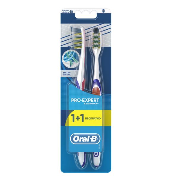 Щетка зубная средней жесткости экстра чистка Pro-expert Oral-B/Орал-би 2шт