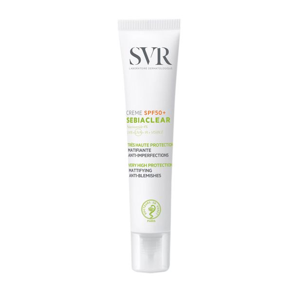 Крем-уход для проблемной кожи двойного действия SPF50+ Sebiaclear SVR/СВР туба 40мл