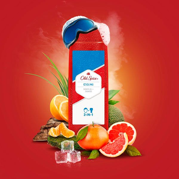 Гель для душа и шампунь 2в1 Old Spice Классический аромат Cooling 250 мл. фото №3
