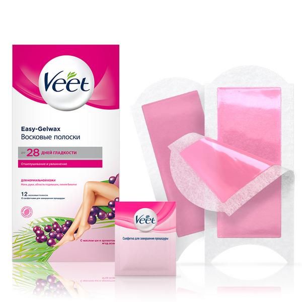 Полоски восковые для депиляции для нормальной кожи Veet/Вит 12шт