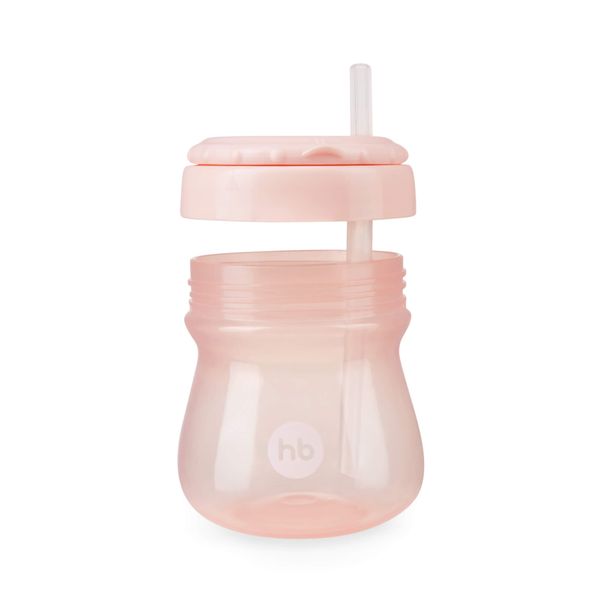 Поильник с трубочкой и ручками розовый Happy Baby/Хэппи Беби 250мл фото №4