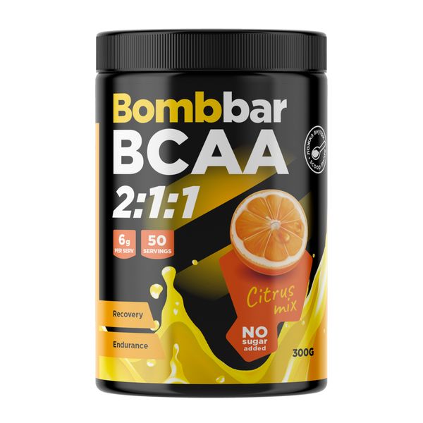 Коктейль BCAA сухой концентрат цитрусовый микс Bombbar 300г