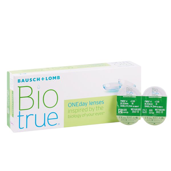 Линзы контактные для коррекции зрения однодневные мягкие Biotrue ONEday Nesofilcon A (-3.25/8.6/14.2) 30шт фото №2 Линзы контактные для коррекции зрения однодневные мягкие Biotrue ONEday Nesofilcon A (-3.25/8.6/14.2) 30шт фото №2