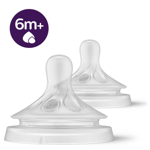 Соска силиконовая для густых жидкостей с 6 мес. Natural Response Philips Avent 2шт (SCY966/02)