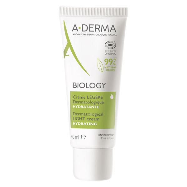 Крем для хрупкой кожи лица и шеи увлажняющий легкий Biology A-derma/А-дерма туба 40мл