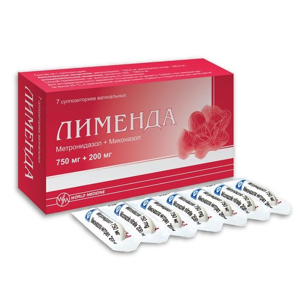 Лименда суппозитории вагинальные 750мг+200мг 7шт фото №2