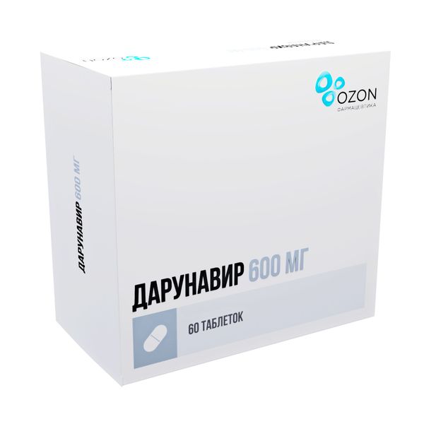 Дарунавир таблетки п/о плен. 600мг 60шт