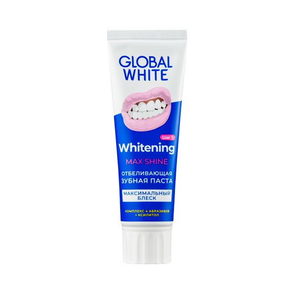 Паста зубная отбеливающая Max shine Global White/Глобал вайт 100г фото №2