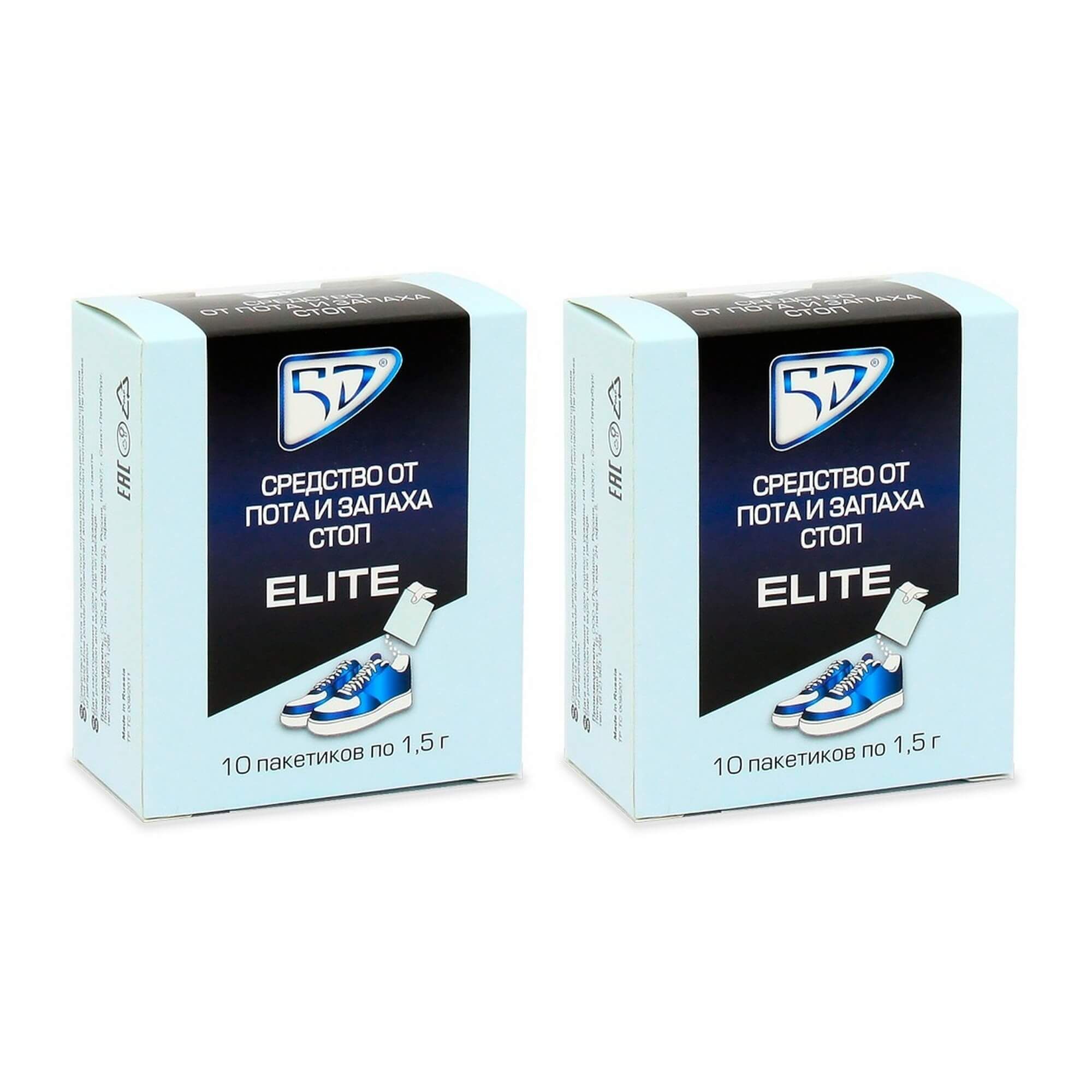 Изображение товара 2Х Средство от пота и запаха стоп Elite 5D 1,5г 10шт