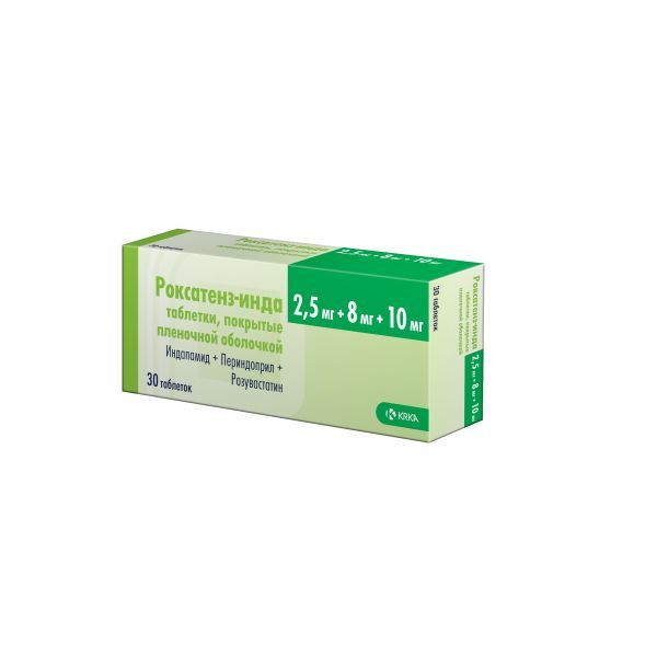Изображение товара Роксатенз-инда таблетки п/о плен. 2,5мг+8мг+10мг 30шт - гиполипидемический препарат