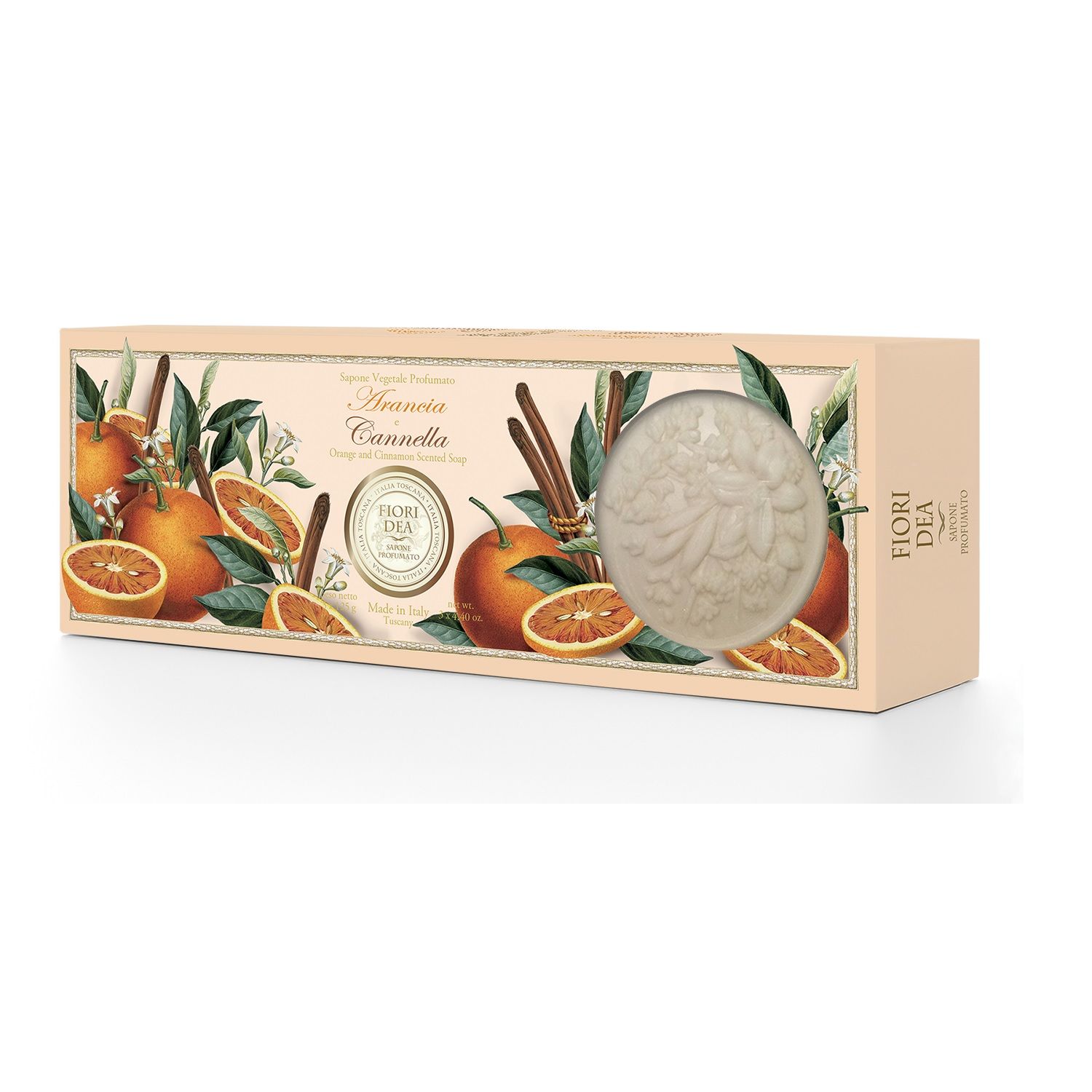 Изображение товара Мыло кусковое Fiori Dea Апельсин и корица 125 г 3 шт