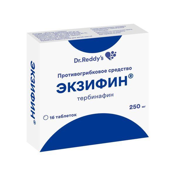 Изображение товара Экзифин 250 мг таблетки 16 шт противогрибковое системное лечение грибковых инфекций