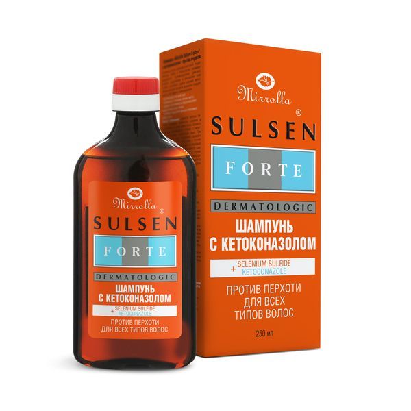 Изображение товара Шампунь против перхоти с кетоконазолом Сульсен Форте фл. 250мл