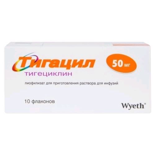 Изображение товара Тигацил лиофилизат для приг. раствора для инфузий 50мг 10шт