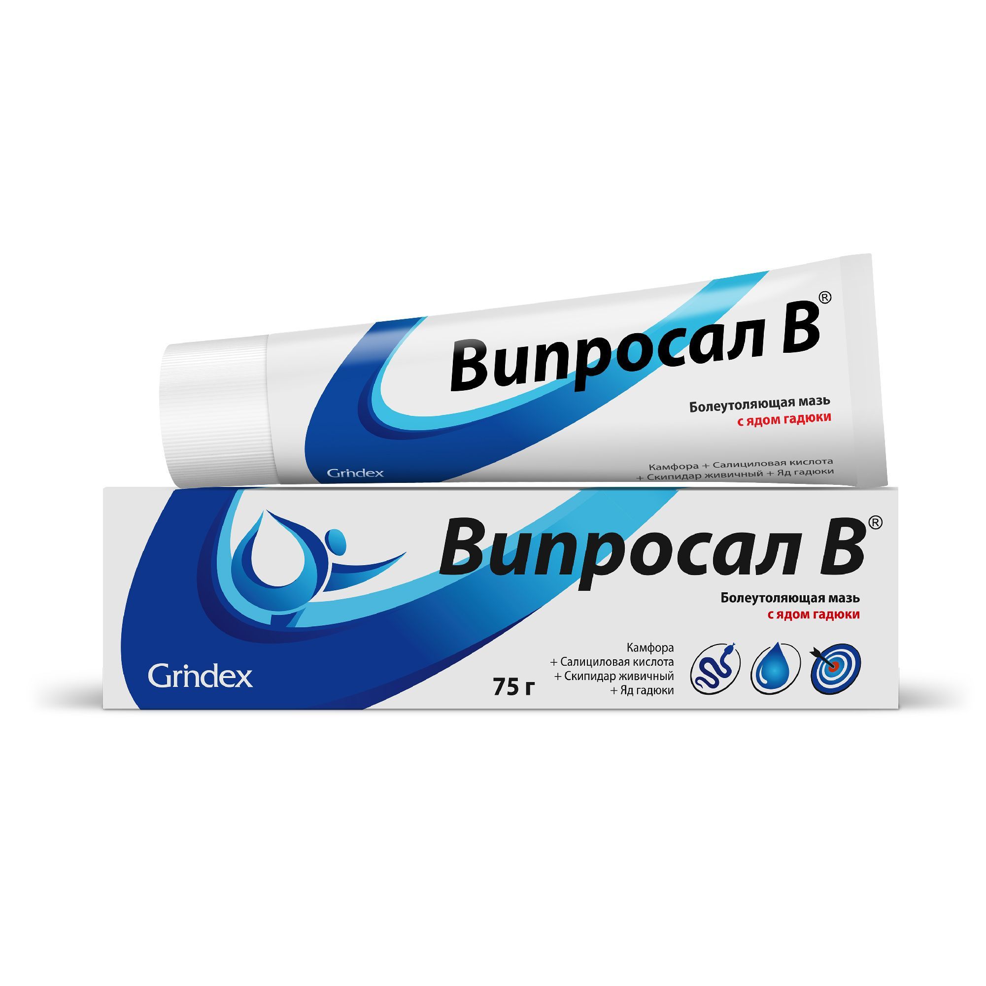 Изображение товара Випросал В мазь 75г для наружного применения с яд гадюки ускоряет восстановление тканей