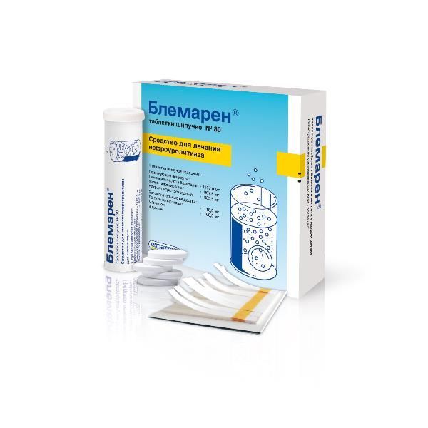 Изображение товара Блемарен таблетки шипучие 20 шт 4 упаковки для растворения мочевых камней