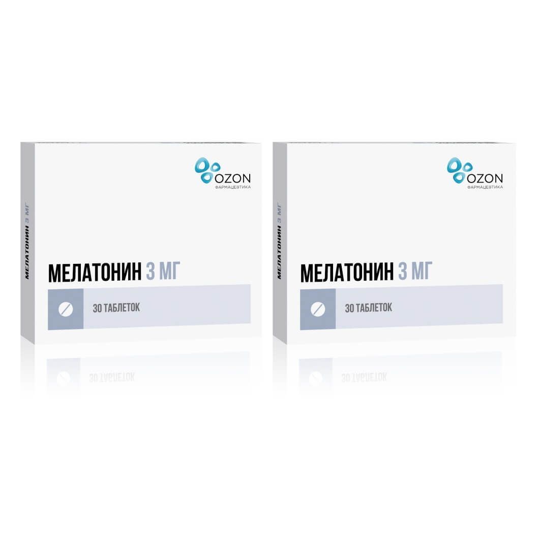 Изображение товара Мелатонин таблетки 3 мг 30 шт для нормализации сна и борьбы с бессонницей
