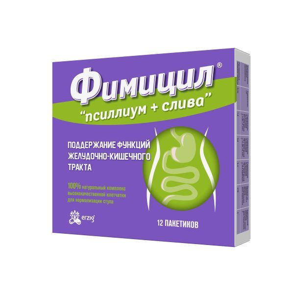 Изображение товара Фимицил псиллиум и слива порошок для кишечника 12 пакетов по 5г Изображение товара Фимицил псиллиум и слива порошок для кишечника 12 пакетов по 5г