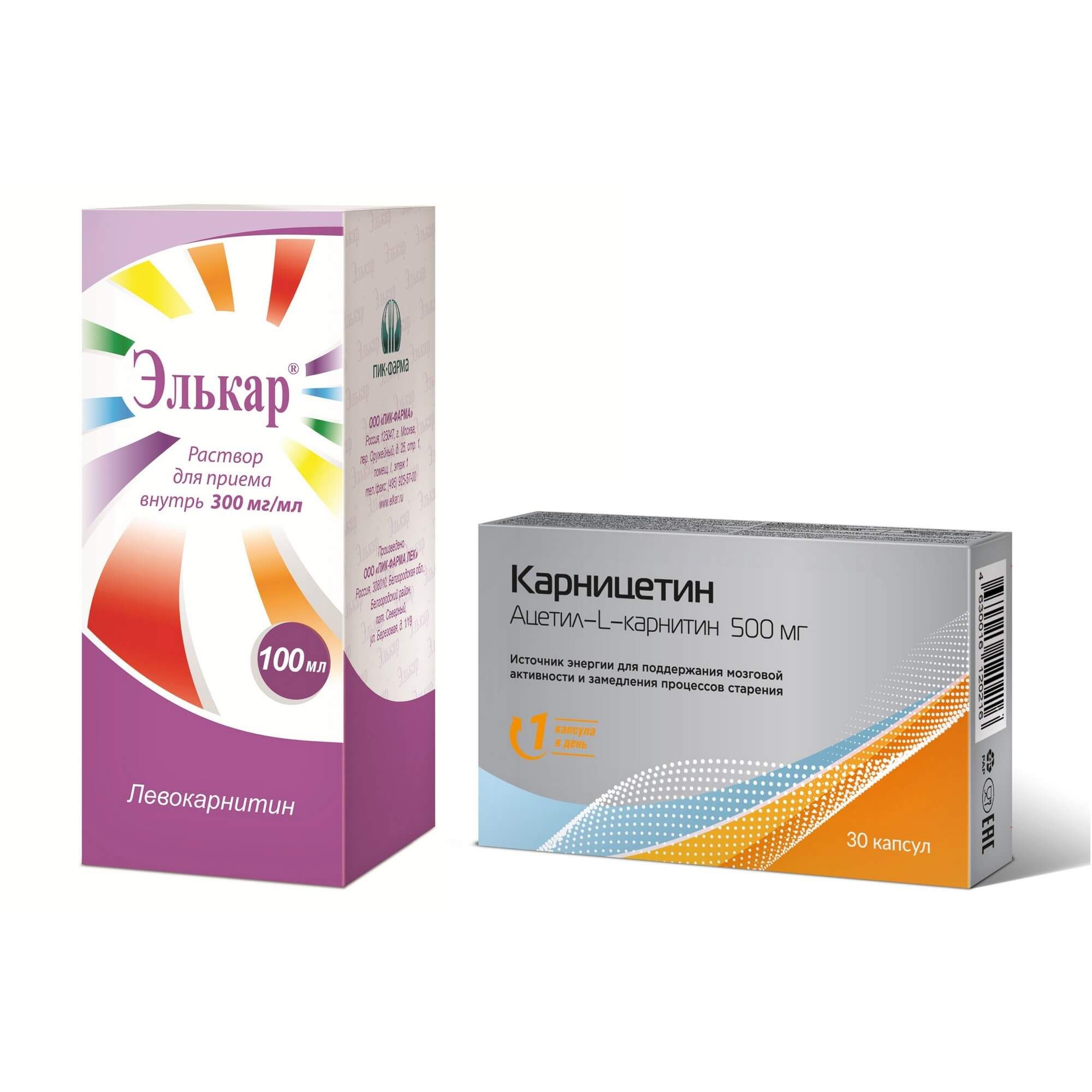 Изображение товара Набор Элькар и Карнитетин для энергии и здоровья 300 мг/мл и 500 мг