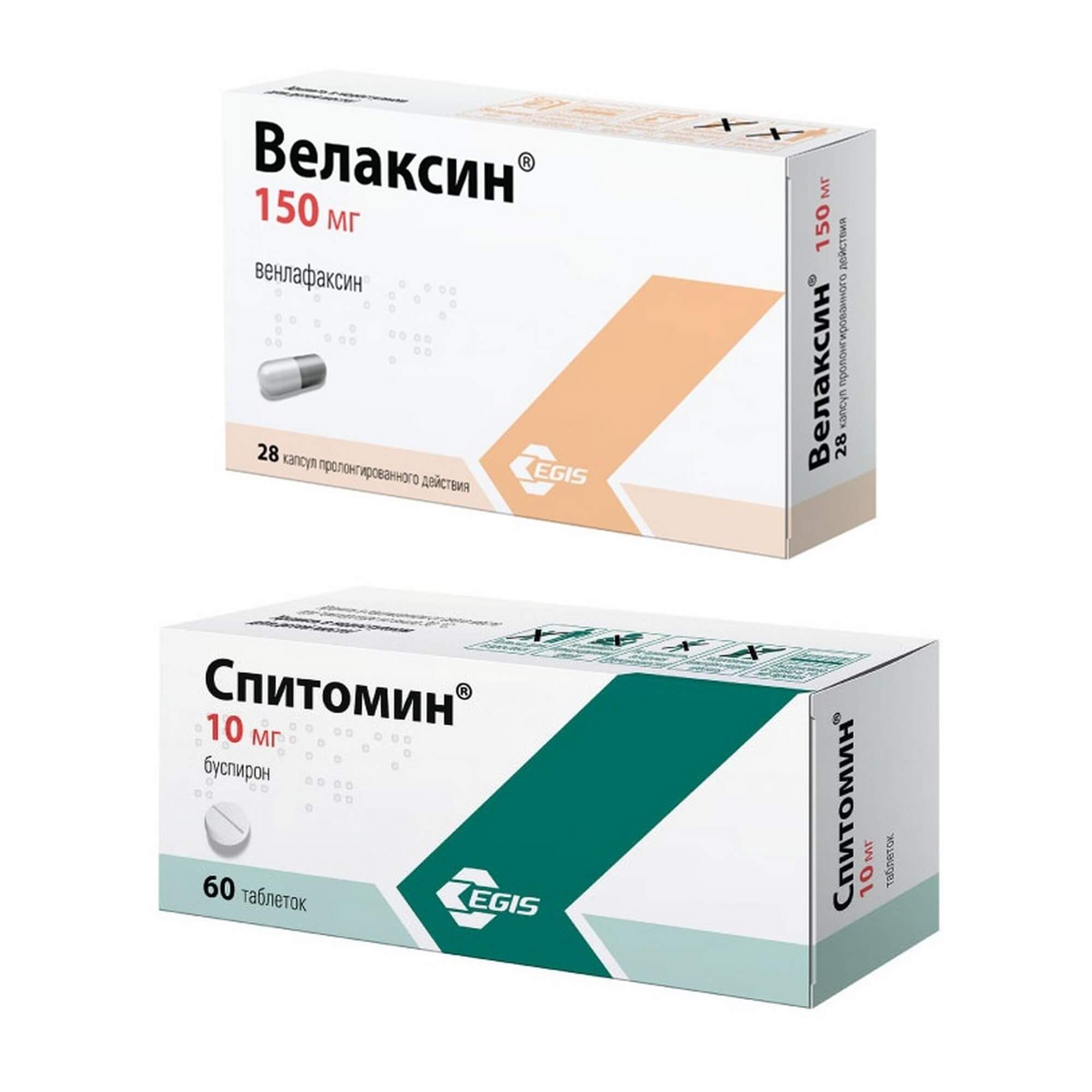 Изображение товара 1X Спитомин таблетки 10мг 60шт + 1X Велаксин капсулы пролонгированного действия 150мг 28шт