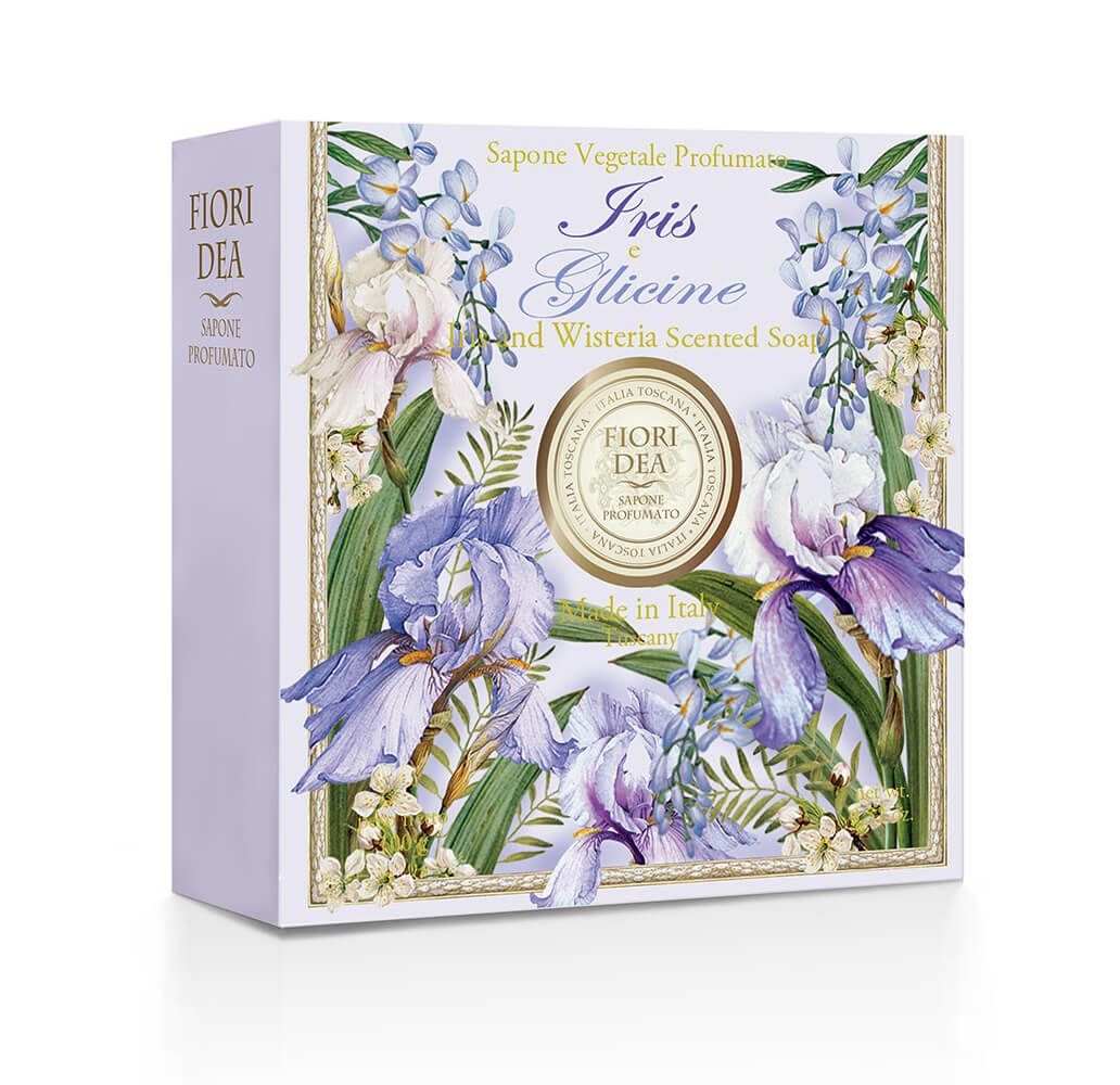 Изображение товара Мыло кусковое ирис и глициния Fiori Dea 100 г натуральное уходовое