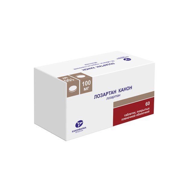 Изображение товара Лозартан Канон таблетки 100 мг 60 шт для снижения артериального давления