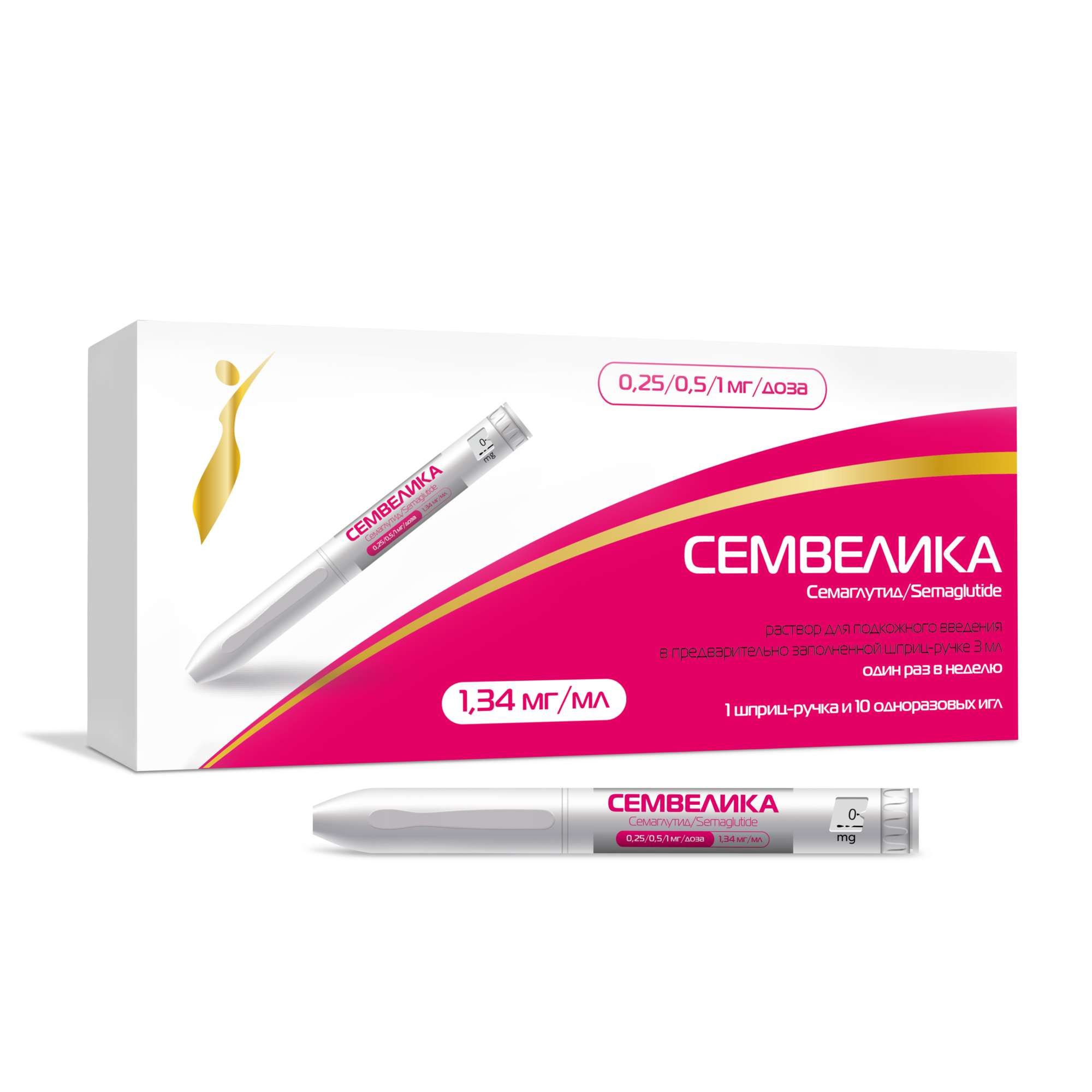 Изображение товара Семвелика раствор для подкожного введения шприц-ручка 0,25/0,5/1мг/доза 3мл+Игла 10шт