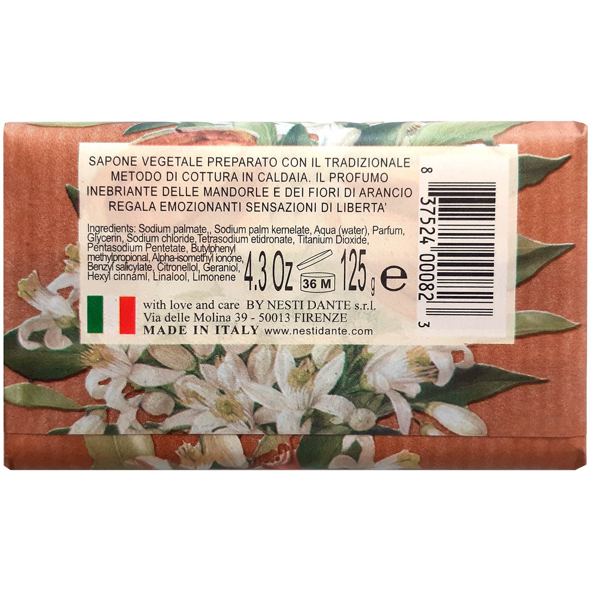 Изображение товара Мыло твердое туалетное миндаль и цветок апельсина Marsiglia in Fiore Nesti Dante/Нести Данте 125г