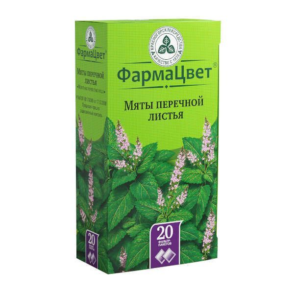 Изображение товара Мяты перечной листья ф/п 1,5г 20шт для спазмов желудка и желудочно-кишечного тракта