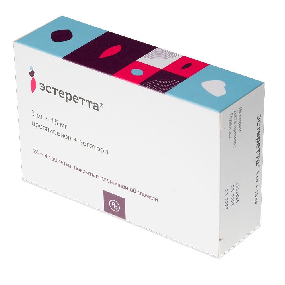 Изображение товара Эстеретта таблетки п/о плен. 3мг+15мг 28шт