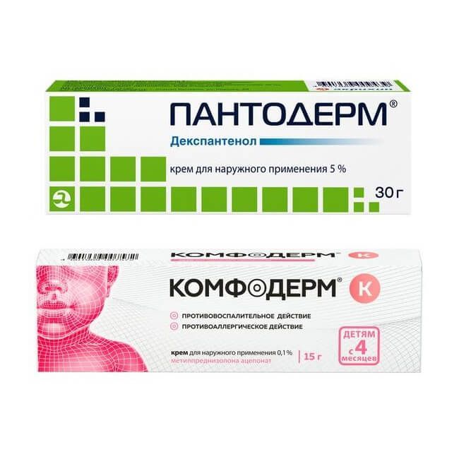 Изображение товара Набор 1X Комфодерм К крем для наружного применения 0,1% 15г + 1X Пантодерм крем для наружного применения 5% 30г