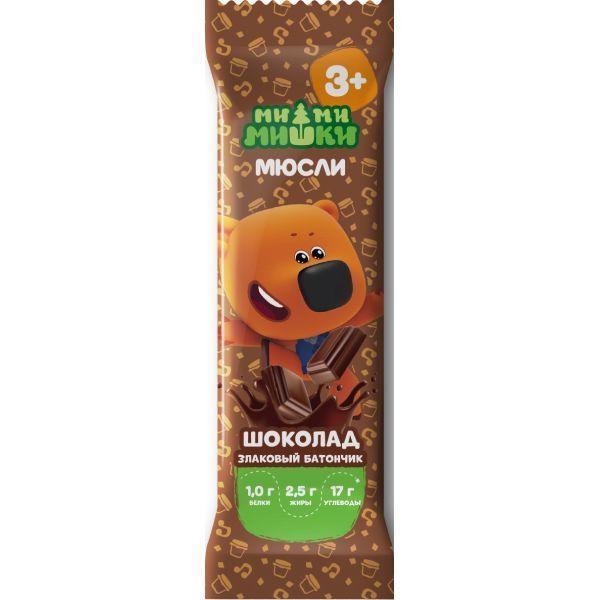 Изображение товара Батончик-мюсли злаковый шоколад Ми-ми-мишки 24г