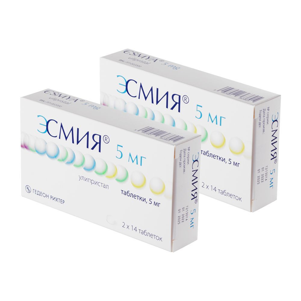 Изображение товара 2Х Эсмия таблетки 5мг 28 шт по рецепту Gedeon Richter