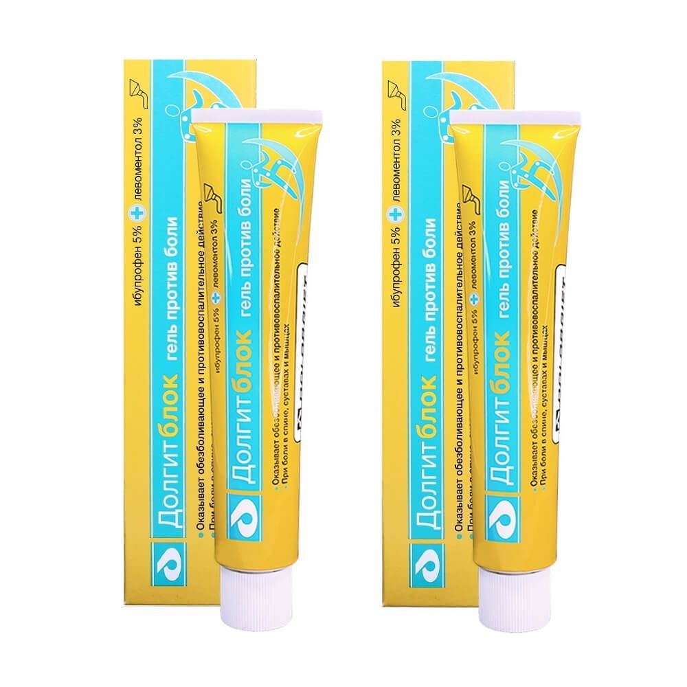 Изображение товара 2Х Долгитблок гель для наружного применения 5%+3% 150г