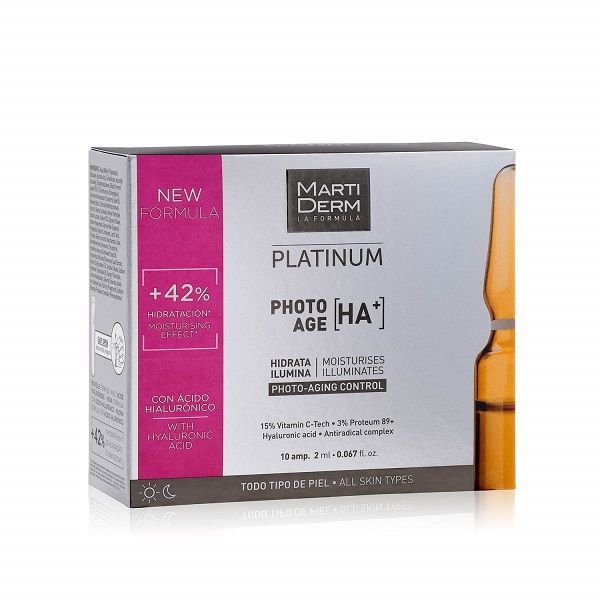 Изображение товара Сыворотка-уход коррекция фотостарения гиалуроновая кислота Platinum Martiderm/Мартидерм амп. 2мл 10шт